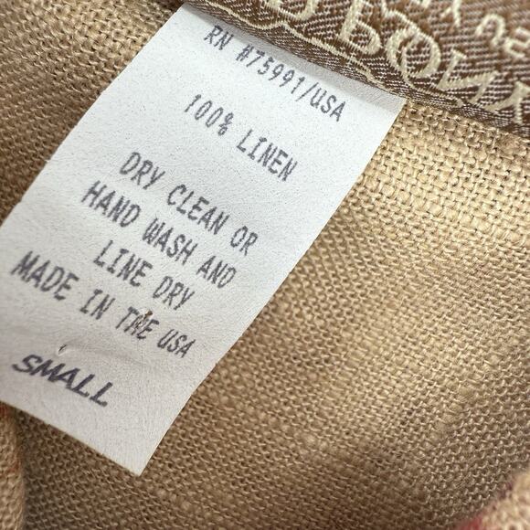 Painted Pony Linen Topper Jacket Boxy Small Boho Batik Print Big Button Artsy - Picture 9 of 10